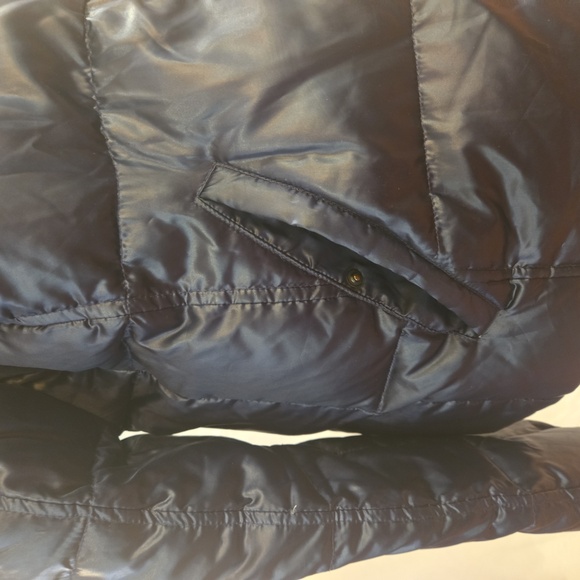 S13 New York Kylie Gloss Hooded Down Puffer Jacket Navy Womens Size Medium - Picture 7 of 12